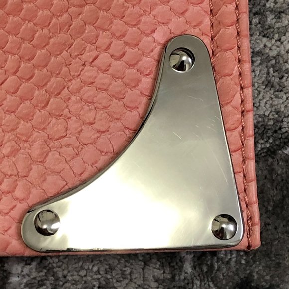 BCBG Light Pink Faux Snakeskin Envelope Clutch - Picture 5 of 13